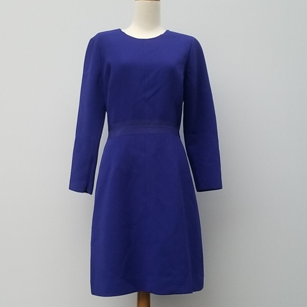J. CREW Blue Double-faced Wool Crepe Dress